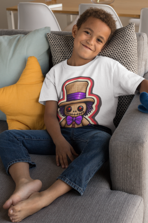 Voodoo Luis T-shirt Toddler sitting on couch