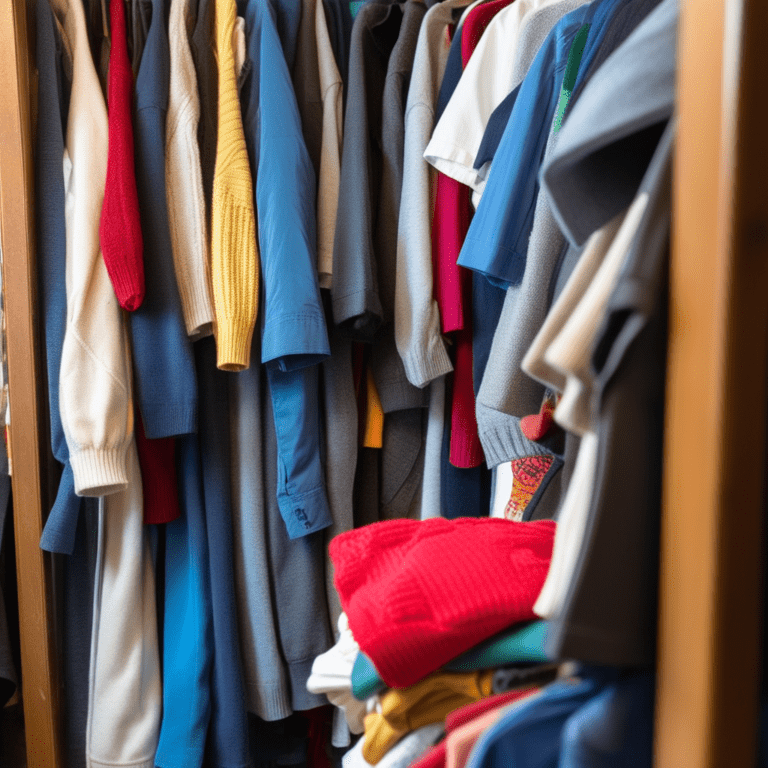 view of a closet overflowing with clothes