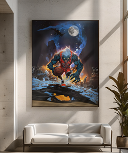 Mockup of vertical art print framed