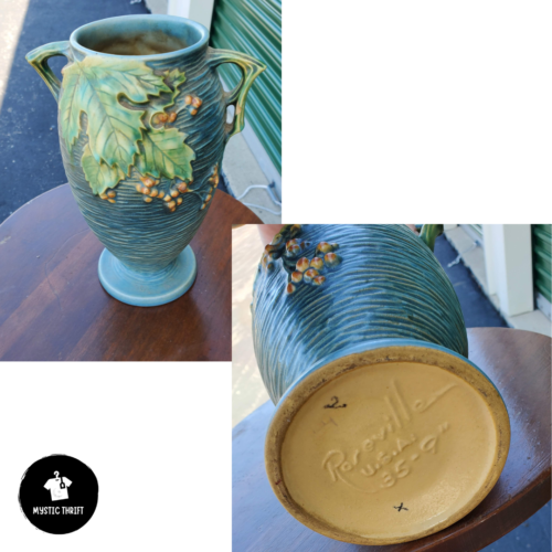 Roseville Bushberry Blue Vase