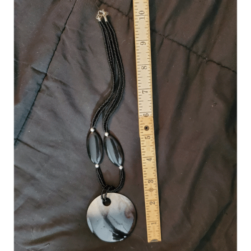 Black Silver Pendant Necklace