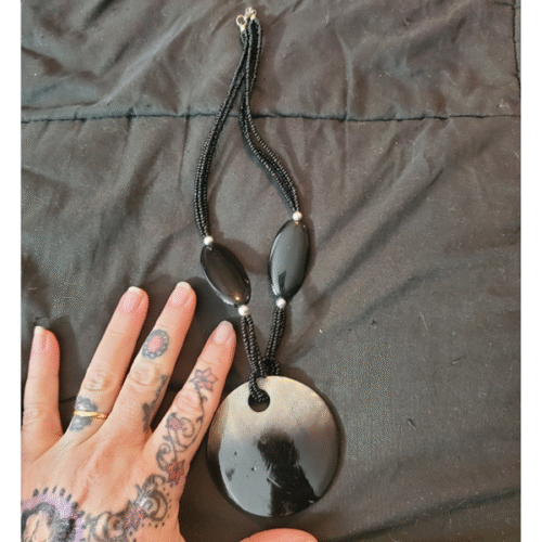 Black Silver Pendant Necklace