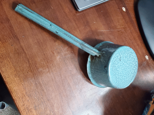 Vintage Green Enamelware Dipper Ladle
